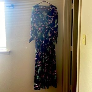 Maxi Flowered Print Formal Dress